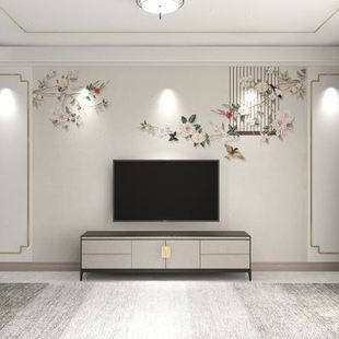 新中式花鸟壁纸简约现代墙纸电视沙发客厅背景墙壁纸卧室床头墙布