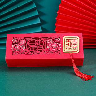 结婚喜糖盒子婚礼创意中国风，纸盒婚庆礼盒包装盒喜糖袋2023