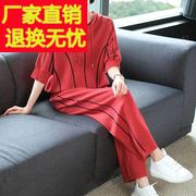 宽松蝙蝠袖休闲运动套装女春夏冰丝针织运动服时尚卫衣两件套