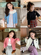 依依妈女童秋装樱桃针织开衫，韩版洋气儿童，上衣宝宝百搭外套