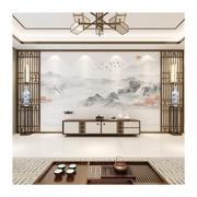 新中式客厅大型墙纸沙发电视背景墙布茶室书房壁布办公室酒店壁画