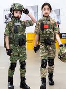儿童迷彩服套装男童特种兵衣服学生元旦演出军训服秋季长袖蛙服