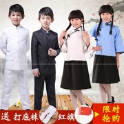 儿童中山装民国风服装五四青年古装中小学生元旦大合唱朗诵演出服