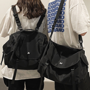法国双肩包斜挎包女大学生上课包书包男运动风电脑背包两用单肩包