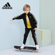 adidas阿迪达斯儿童套装男女，大童装春秋，卫衣运动服外套长裤两件套