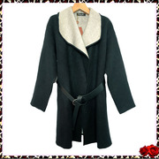意大利品牌lp黑灰咖三色加厚山羊绒，拉绒中长款皮，腰带大衣外套