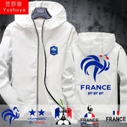 法国队服足球纪念高卢雄鸡姆巴佩博格巴球迷服开衫外套男连帽夹克