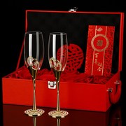 欧式气泡香槟杯酒具套装水晶玻璃高脚杯葡萄酒杯结婚礼物情侣对杯