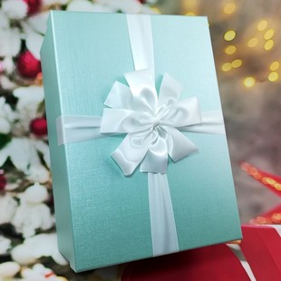 长方形浅蓝色商务礼物盒超大70cm春季婚纱西装下聘定制红色盒