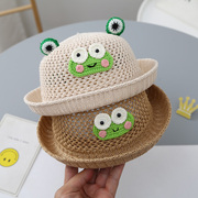 婴儿礼帽儿童帽子夏天沙滩帽可爱圆顶草帽男童女童宝宝遮阳帽