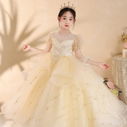 儿童礼服公主裙轻奢小众高端女大童花童婚礼主持人朗诵钢琴演出服