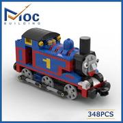 创意moc小颗粒积木，托马斯火车头diy创意，拼搭玩具兼容乐高模型玩具