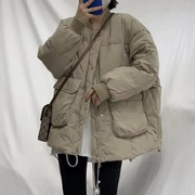 圆领羽绒服女2023年冬季短款面包服韩版宽松加厚保暖外套