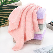 珊瑚绒方巾儿童洗脸巾柔软家用超吸水小方巾擦手巾宝宝口水小毛巾