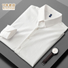 衬衫男高级设计感男士白色商务，休闲工作定制长袖短袖，春夏季白衬衣(白衬衣)