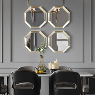 餐厅墙面装饰品创意挂件不会碎镜子客厅背景墙美式玄关轻奢高级感