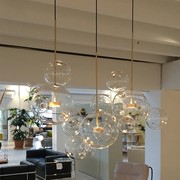 餐厅吊灯北欧三头现代简约玻璃服装店吧台吊灯创意个性米奇泡泡灯