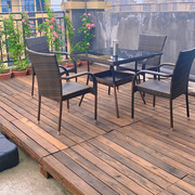 防腐木碳化木地板户外露台花园，室外庭院浴室，实木 阳台自铺水性漆