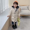 儿童中长款外套 冬季羽绒棉服韩版时尚中性 男童女童加厚连帽外套