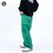STC粉色 黑色 冰蓝男女滑板工装宽松oversize美潮嘻哈运动长裤