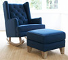 欧式新古典单人沙发美式软包布艺懒人休闲摇摇椅法式老虎椅