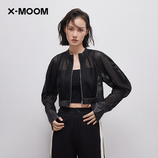商场同款X--MOOM2023春季小个子设计感斜纹半透明外套女
