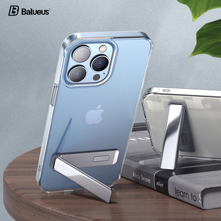 巴鲁斯苹果13手机壳iphone13promax保护套pro超薄玻璃，硅胶透明max带支架硬壳，高级感外壳13pm壳子高端潮壳