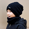 帽子围脖冬天初中生小学生亲子帽加绒滑雪帽保暖护耳帽堆堆帽