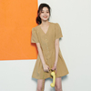 UGIZ商场同款2023夏韩版女装V领短袖纯色连体短裤女UBOG916