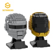 SETbricks蠢朋克头盔Daft Punk电音双人组小颗粒拼装积木益智玩具