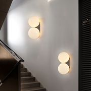 北欧简约现代艺术壁灯设计师个性，创意玻璃圆球装饰过道卧室床头灯