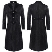万圣节欧美男装礼服中世纪复古大衣中长款暗黑魔术师cosplay外套