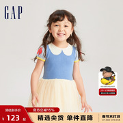 Gap婴幼儿秋季针织拼接蓬蓬纱白雪公主裙儿童装连衣裙673850