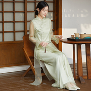 改良旗袍中式女装中国风裙子夏季女新中式连衣裙2024佛系禅意