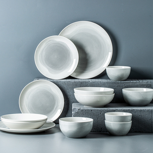 碗家用2024碗碟套装新中式釉下彩碗盘高级感陶瓷餐具碗筷创意