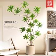仿真绿植百合竹室内高级装饰摆件客厅落地仿生树盆栽奶油风假植物