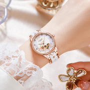 品牌镶钻夜光女士手表，机械自动时尚女表精致瑞士陶瓷手表女防水