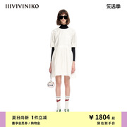 iiiviviniko夏季轻盈泡泡，袖大廓形系带，连衣裙女m320644173c