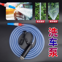 洗车泵电动户外自助洗车机神器12V24V便携式抽水泵点烟插电瓶夹线