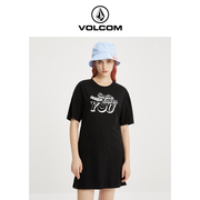 volcom钻石品牌潮流时尚，百搭连衣裙2024夏季小众，设计感裙子