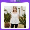 韩国直邮lookast衬衫白色褶皱雪纺，潮流百搭低领长款舒适简约短袖