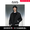 gxg男装商场同款黑色，时尚压花翻领，夹克23年冬季gex12129234