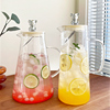 高硼硅玻璃凉水壶商用饮料壶餐厅冷水壶家用大容量透明扎壶开水瓶