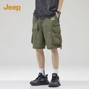 jeep吉普短裤男夏季薄款速干五分裤男生2024美式运动工装裤男