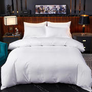 纯白色酒店宾馆民宿床上用品单人床单被套枕套双人被罩团购
