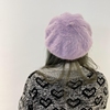 香芋紫色兔毛绒贝雷帽，女秋冬韩版日系毛毛，帽子可爱紫罗兰色画家帽
