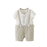 婴儿连体衣睡衣空调服短袖纯棉，宝宝夏装0-3个月6新生儿衣服夏季