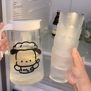 可爱夏季玻璃水壶水，果茶柠檬茶大容量水壶，水杯套装鸭嘴凉水壶杯子