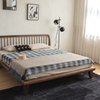 网红北欧全实木黑胡桃木床，日式现代橡，木床1.8米双人床小户型卧室
