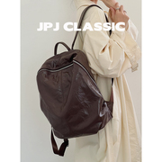 jpjclassic牛皮双肩包女大容量休闲旅游背包百搭电脑包潮